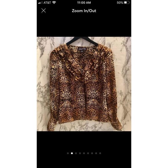 Jones New York Signature Leopard Shirt Medium - Picture 2 of 8